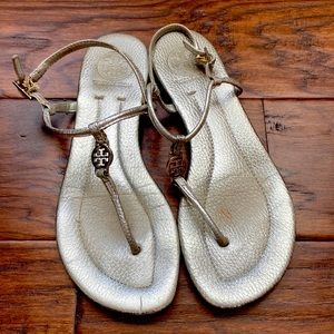 Tory Burch Emmy silver sandals